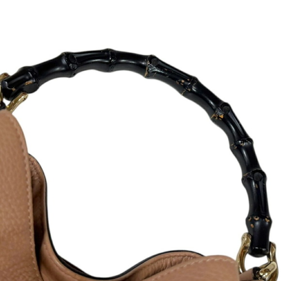 GUCCI Beige Leather Bamboo Shoulder Bag - Picture 11 of 12